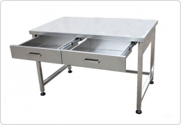 stainless inox work table with drawers