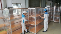 shaped aluminum frame shelf